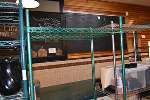 lot 383 image: Three shelf green no wheels 36W, 24D