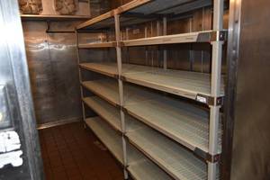 lot 399 image: Six shelf poly shelf unit 120W, 24 D, 75T