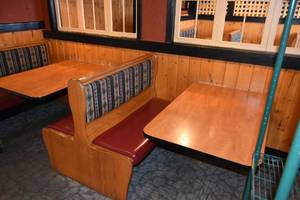 lot 396 image: 2) Tables, bench and double sided bench