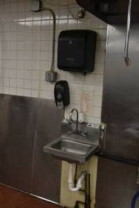 lot 62 image: Hand Wash Sink, soap & towel