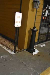 lot 88 image: 3) Handicap signs, No Parking sign & Cigarette canister