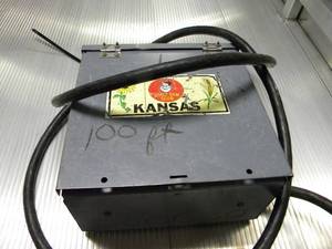 lot 23 image: Box  1 w15 cord W 50  Amp plug and stand