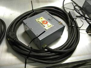 lot 24 image: Box 2 w15 cord W 50  Amp plug and stand