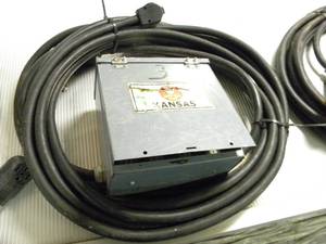 lot 25 image: Box 3 wcord at least 60 w 50 amp plug and stand