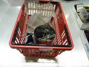 lot 44 image: Basket of Covers, power boxes, bolts