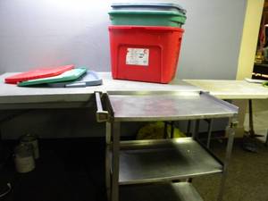 lot 83 image: Plastic tubs and Cart
