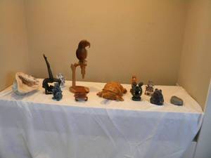 lot 5 image: Several Statues, metal & wood