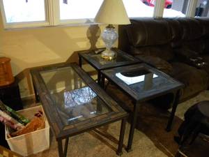lot 15 image: Iron Coffee-end table set