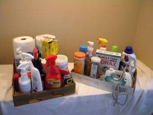 lot 41 image: 2) Flats of cleaning supplies
