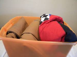 lot 64 image: 2) Carhart Bib overalls, Large winter jacket, Bibs 1-3XL short, 1-38 x 30