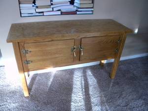 lot 78 image: Two door couch table 48 x 16 x 28 T