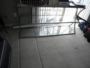 lot 97 image: Marble & glass long shelf-6 L