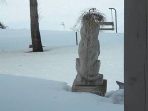 lot 111 image: 2) Concrete lions on stands