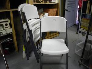 lot 128 image: B-4) Fiberglass Lifetime chairs