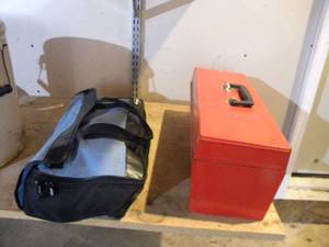 lot 175 image: G-Bocce ball set & red tool box