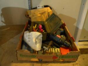 lot 177 image: G-Ryobi drill tool belt small tools etc...