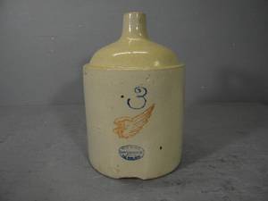 lot 25 image: 3 gal Red Wing Jug, Large Wing & Oval