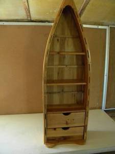 lot 34 image: Canoe book shelf w 2 drawers