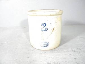 lot 57 image: 2 gal Red Wing crock with wing & oval