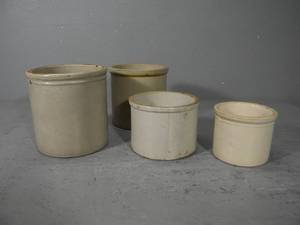 lot 89 image: Four crocks various sizes