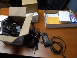 lot 33 image: Power cords, note cards, 2 boxes envelopes