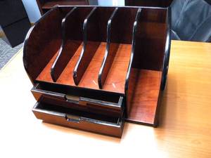 lot 34 image: Desktop organizer with two drawers