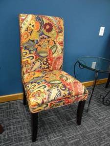 lot 42 image: Floral High Back Accent Chair