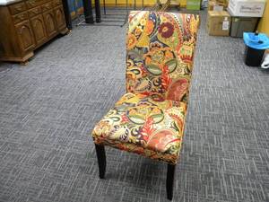 lot 46 image: Floral High Back Accent Chair
