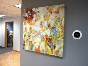 lot 51 image: Jill Martin Floral Picture 40 x 40 x 2
