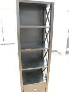 lot 59 image: Black display shelf unit wbottom door