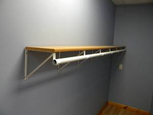 lot 67 image: Wall mounted coat rack wmetal bar 8 x 12