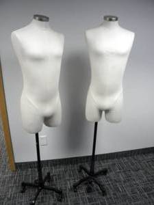 lot 78 image: Two male mannequins on roller stands