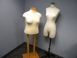 lot 79 image: Two female mannequins on roller stands