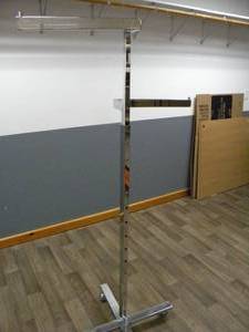 lot 98 image: Double adjustable roller garment rack