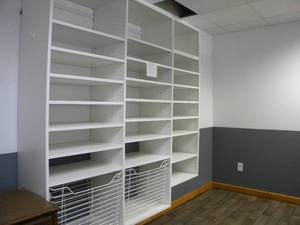 lot 105 image: Closet Logic Shelving 72 x 72-2 baskets