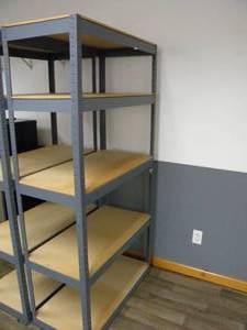 lot 115 image: Metal Shelf Unit w5 shelves 3 x 18 x 6 tall