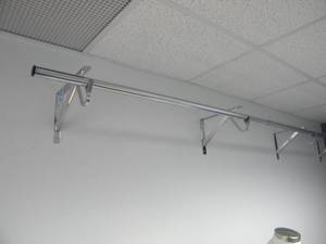 lot 133 image: Chrome garment rack for wall 9 long