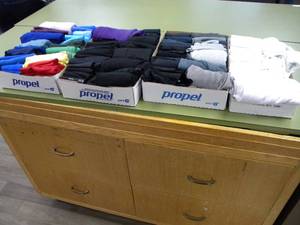lot 182 image: Four boxes of stretch fabric
