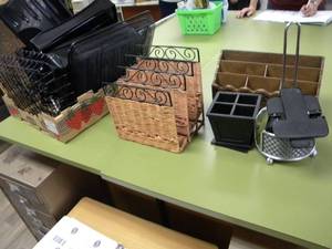 lot 229 image: Assorted black trays and office organizers