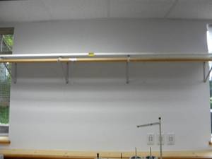 lot 240 image: Wall shelf 87.5 x 11.5 with 4 brackets