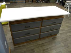 lot 157 image: Six drawer cabinet w24 x 62 ironing board top