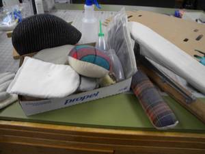 lot 158 image: Ironing supples, hams, gloves,supplies, etc...