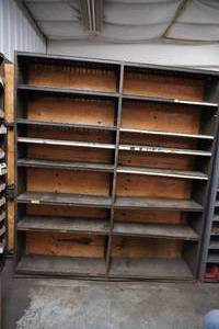 lot 17 image: Shelf 6 x 12 x 7 T 14 shelves with wood back
