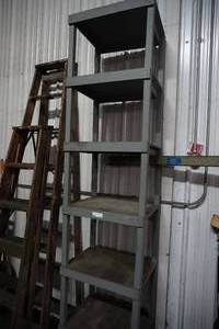 lot 104 image: Wooden shelf 17 x 21 x 100 Tall