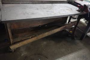 lot 108 image: Metal Top work bench wvise 60 x 28