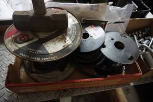 lot 87 image: 3) Partial rolls of fuel lines, maul, zip ties