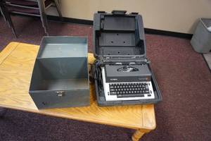 lot 159 image: Electronic Olympia Typewritter & Metal File box
