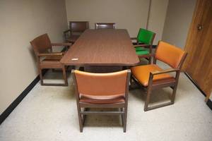 lot 163 image: Conference Room Table & Six arm chairs