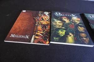 lot 31 image: Malifaux books, cards and figures