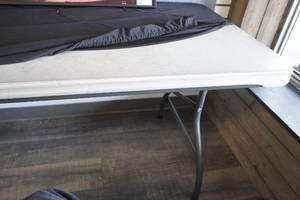 lot 169 image: Black covered fiberglass folding tables-LifeTime